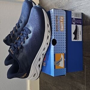 Skechers Men's 10 Hands Free Swift Fit Navy Tennis Shoe Sneaker